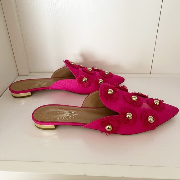 AQUAZZURA Sunflower Studded Mule Slide - Picture 7 of 9